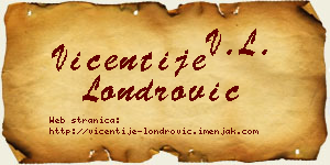 Vićentije Londrović vizit kartica